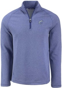 Cutter and Buck Columbus Clippers Mens Blue Pehastin Long Sleeve Qtr Zip Pullover