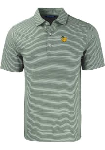 Cutter and Buck Baylor Bears Mens Grey Forge Double Stripe Short Sleeve Polo