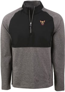 Cutter and Buck El Paso Chihuahuas Mens Black Adapt Eco Hybrid Long Sleeve Qtr Zip Pullover