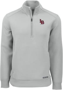 Cutter and Buck Louisville Bats Mens Grey Roam Long Sleeve Qtr Zip Pullover