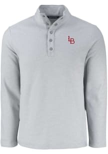 Cutter and Buck Louisville Bats Mens Grey Hunts Point Long Sleeve Qtr Zip Pullover
