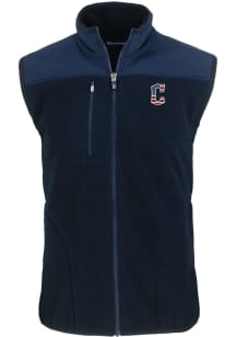 Cutter and Buck Cleveland Guardians Big and Tall Navy Blue Stars and Stripes Cascade Sherpa Mens V..