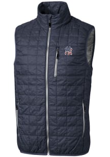 Cutter and Buck New York Yankees Mens Anthracite Stars and Stripes Rainier PrimaLoft Sleeveless Ja..