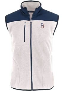 Cutter and Buck Boston Red Sox Mens Grey Stars and Stripes Cascade Sherpa Sleeveless Jacket