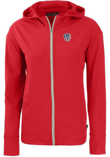 Cutter and Buck Milwaukee Brewers Womens Red Stars and Stripes Daybreak Light Weight Jacket