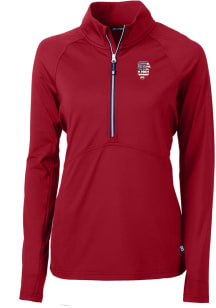 Cutter and Buck San Francisco Giants Womens Cardinal Stars and Stripes Adapt Eco Qtr Zip