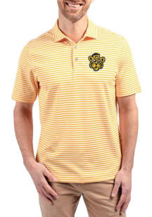 Cutter and Buck Missouri State Bears Mens Gold Vault Virtue Eco Pique Stripe Short Sleeve Polo