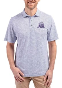 Cutter and Buck Northwestern Wildcats Mens Pink Vault Virtue Eco Pique Botanical Short Sleeve Polo