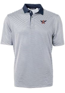 Cutter and Buck Auburn Tigers Mens Navy Blue Vault Virtue Eco Pique Micro Stripe Short Sleeve Polo