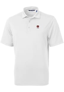 Cutter and Buck Auburn Tigers White Alumni Virtue Eco Pique Big and Tall Polo