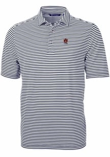 Cutter and Buck Auburn Tigers Navy Blue Alumni Virtue Eco Pique Stripe Big and Tall Polo