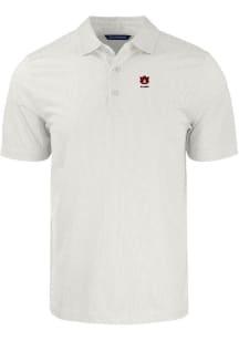 Cutter and Buck Auburn Tigers White Alumni Pike Symmetry Big and Tall Polo