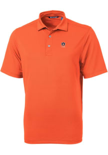 Cutter and Buck Auburn Tigers Mens Orange Alumni Virtue Eco Pique Short Sleeve Polo