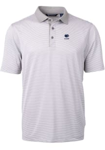 Cutter and Buck Penn State Nittany Lions Grey Alumni Virtue Eco Pique Micro Stripe Big and Tall Po..