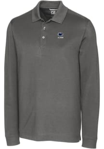 Cutter and Buck Penn State Nittany Lions Grey Alumni Advantage Pique Long Sleeve Big and Tall Polo