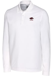 Cutter and Buck Arkansas Razorbacks Mens White Alumni Advantage Long Sleeve Polo Shirt