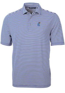 Cutter and Buck Kansas Jayhawks Blue Alumni Virtue Eco Pique Stripe Big and Tall Polo