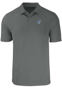 Cutter and Buck Kansas Jayhawks Grey Alumni Forge Eco Stretch Big and Tall Polo