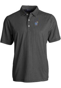 Cutter and Buck Kansas Jayhawks Black Alumni Pike Symmetry Big and Tall Polo