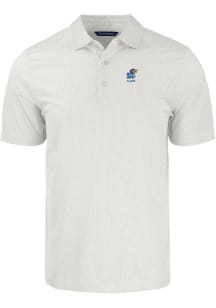 Cutter and Buck Kansas Jayhawks White Alumni Pike Symmetry Big and Tall Polo