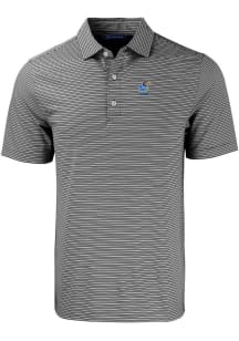 Cutter and Buck Kansas Jayhawks Black Alumni Forge Double Stripe Big and Tall Polo