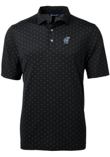 Cutter and Buck Kansas Jayhawks Mens Black Alumni Virtue Eco Pique Tile Short Sleeve Polo