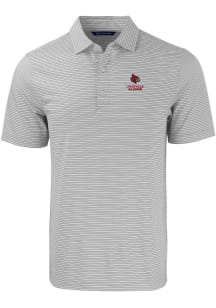 Cutter and Buck Louisville Cardinals Grey Alumni Forge Double Stripe Big and Tall Polo