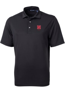 Cutter and Buck Nebraska Cornhuskers Black Alumni Virtue Eco Pique Big and Tall Polo