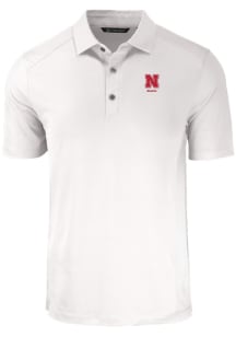 Cutter and Buck Nebraska Cornhuskers White Alumni Forge Eco Stretch Big and Tall Polo