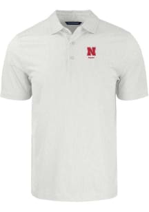 Cutter and Buck Nebraska Cornhuskers White Alumni Pike Symmetry Big and Tall Polo