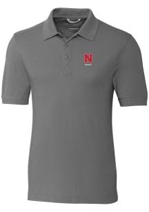 Cutter and Buck Nebraska Cornhuskers Grey Alumni Advantage Pique Big and Tall Polo
