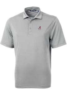 Cutter and Buck Alabama Crimson Tide Grey Alumni Virtue Eco Pique Big and Tall Polo