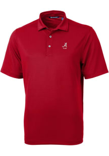 Cutter and Buck Alabama Crimson Tide Mens Cardinal Alumni Virtue Eco Pique Short Sleeve Polo