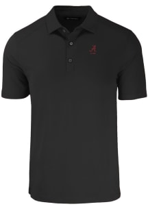 Cutter and Buck Alabama Crimson Tide Mens Black Alumni Forge Recycled Short Sleeve Polo