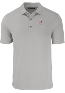 Cutter and Buck Alabama Crimson Tide Mens Grey Alumni Forge Recycled Short Sleeve Polo