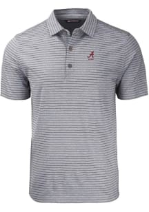 Cutter and Buck Alabama Crimson Tide Mens Black Alumni Forge Stripe Short Sleeve Polo