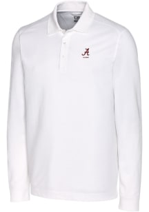 Cutter and Buck Alabama Crimson Tide Mens White Alumni Advantage Long Sleeve Polo Shirt