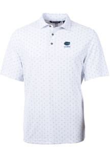 Cutter and Buck Florida Gators Mens White Alumni Virtue Eco Pique Tile Short Sleeve Polo