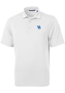 Cutter and Buck Kentucky Wildcats White Alumni Virtue Eco Pique Big and Tall Polo