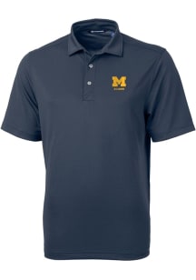 Cutter and Buck Michigan Wolverines Blue Alumni Virtue Eco Pique Big and Tall Polo
