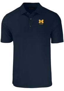 Cutter and Buck Michigan Wolverines Blue Alumni Forge Eco Stretch Big and Tall Polo