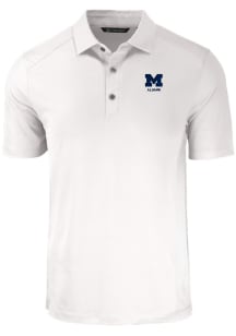 Cutter and Buck Michigan Wolverines White Alumni Forge Eco Stretch Big and Tall Polo