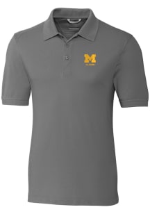 Cutter and Buck Michigan Wolverines Grey Alumni Advantage Pique Big and Tall Polo