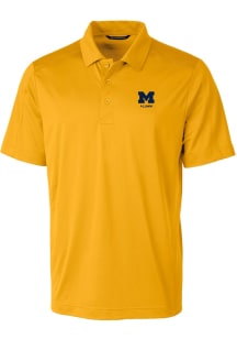 Cutter and Buck Michigan Wolverines Mens Gold Alumni Prospect Short Sleeve Polo