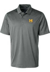 Cutter and Buck Michigan Wolverines Mens Grey Alumni Prospect Short Sleeve Polo