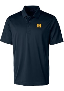 Cutter and Buck Michigan Wolverines Mens Blue Alumni Prospect Short Sleeve Polo