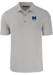 Cutter and Buck Michigan Wolverines Mens Grey Alumni Forge Recycled Short Sleeve Polo