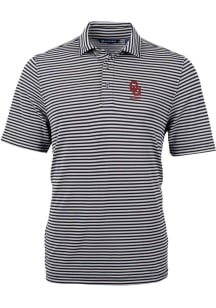 Cutter and Buck Oklahoma Sooners Black Alumni Virtue Eco Pique Stripe Big and Tall Polo
