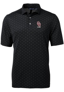 Cutter and Buck Oklahoma Sooners Black Alumni Virtue Eco Pique Tile Big and Tall Polo
