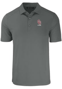 Cutter and Buck Oklahoma Sooners Grey Alumni Forge Eco Stretch Big and Tall Polo